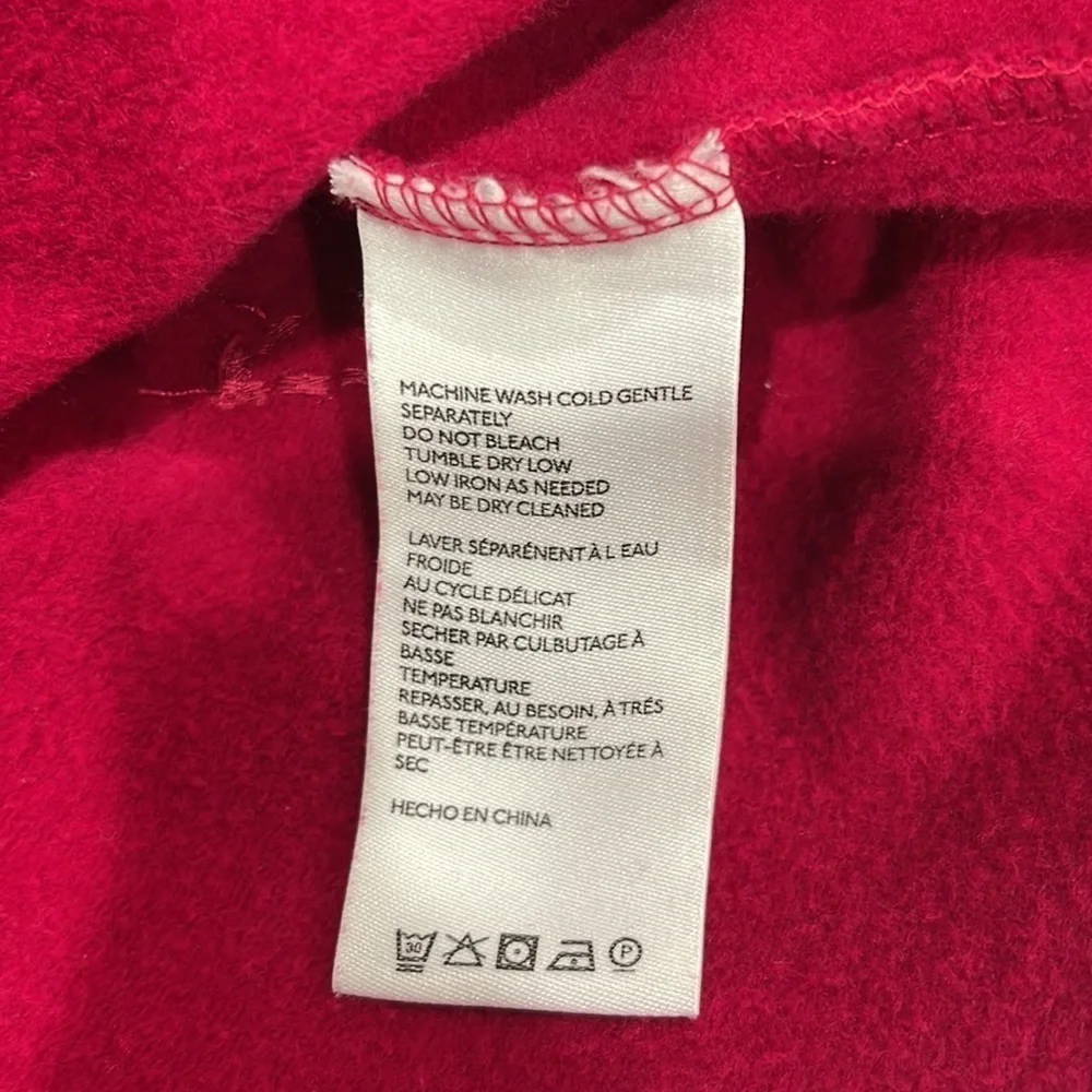 ANTHROPOLOGIE Saturday Sunday Crop Star Embroidered Hoodie‎ Raspberry Pink SZ XS - Picture 8 of 9